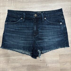 Universal Thread High Rise Jeans Shortie Cut-Off Shorts Stretch Dark Wash Size 6